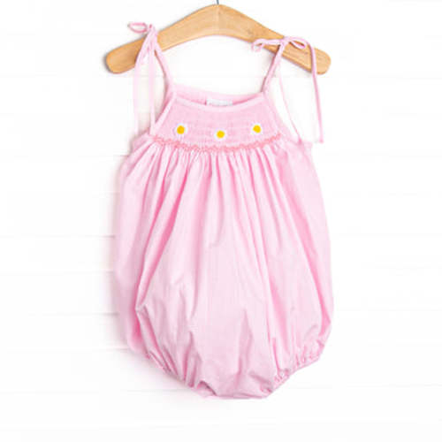 Darling Daisies Smocked Bubble, Pink – Stitchy Fish