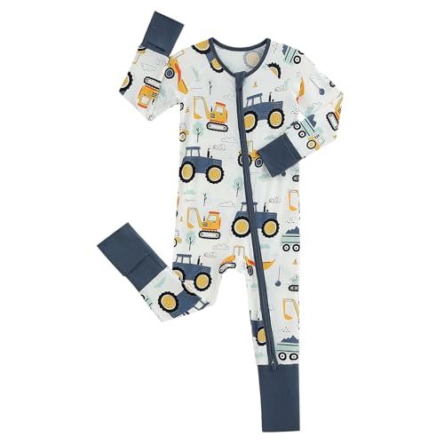 SUZEL Baby Boys Girls Footless Pajamas - Viscose from Bamboo Zippy Pjs Sleep 'N Play - Infant One Piece Romper - 0-24 Months