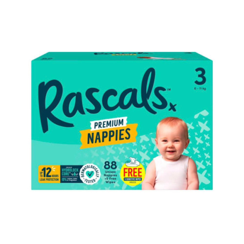 Rascals Premium Nappies Size 3