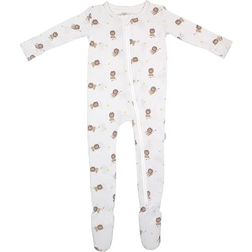 Bamboo Little Soft Baby Footie Pajamas, Baby Clothes, Newborn Sleepers, 95% Viscose and 5% Spandex, 0-24 Months