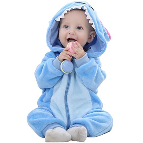 Unisex-Baby Animal Onesies Flannel Cartoon Romper Animal Outfits
