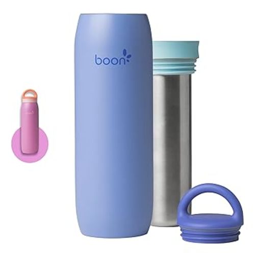 Boon Frosh Portable Breast Milk Chiller - Stainless Steel Cooler and Storage Container - Purple - Keeps Milk Cold for up to 17 Hours*