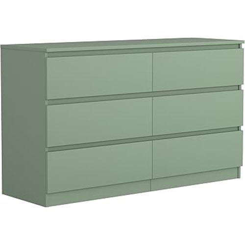 Green Dresser for Bedroom, Modern Large 6 Drawer Dresser with Deep Drawer,Wide Storage Chest of Drawers,TV Stand for Living Room