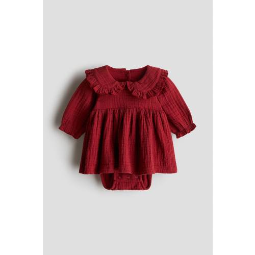 H&M Cotton Bodysuit Dress - Red