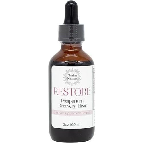 Noelle's Naturals Restore Organic Postpartum Herbal Recovery Elixir - 2oz Dropper Bottle Brown