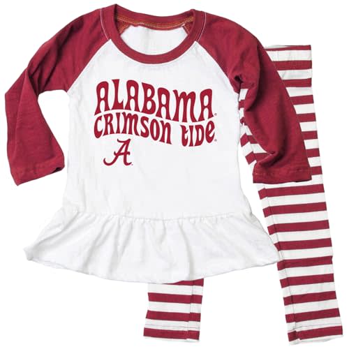 Wes and Willy NCAA Infant Girls Ruffle Raglan Set,