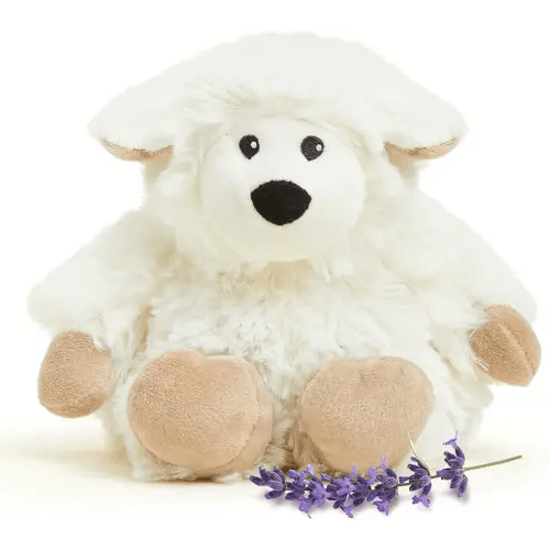 warmies Junior Microwavable & Weighted Stuffed Animals, Sheep - Heated Stuffed Animal Plushie for Warmth & Comfort - Cute Soft Plush Toys for Adults & Children (Boys, Girls, Babies & Toddlers)