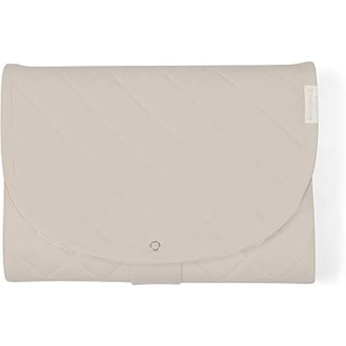 Makemake Organics Organic Portable Changing Pad GOTS Certified Organic Cotton Fill Portable Diaper Changing Mat Diaper Clutch Changing Station Kit Compact Travel Pad (33"x34", Solid Taupe)