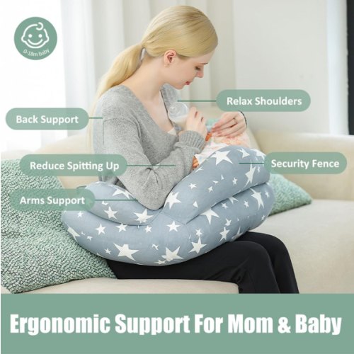 Chilling Home Nursing Pillow for Breastfeeding, Adjustable Nursing Pillow Breast Feeding Pillow Bottle Feeding More Support for Mom and Baby, Breastfeeding Essentials for Newborn,Removable Cover