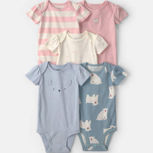 Baby Girl 5-Pack Bear Short-Sleeve Bodysuits | Carter’s Oshkosh Canada