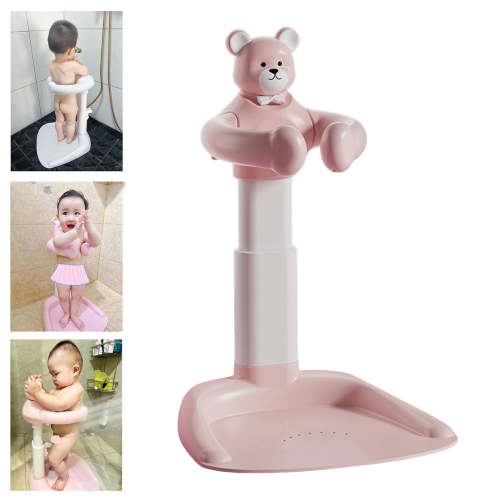 Thehsnt Baby Shower Stand with Adjustable Height Anti-Slip Base Portable Bath Helper Bath Shower Standing Best Baby Bath Support