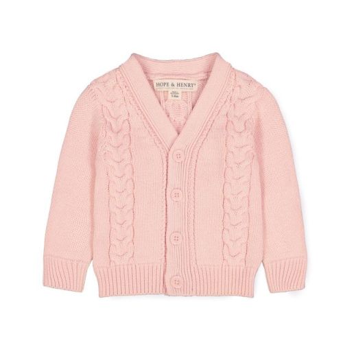 Hope & Henry Baby Cable Knit Cardigan Sweater