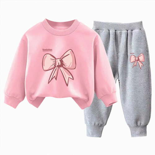 Big Girls Clothes Toddler Girl Outfit Ruffle Sleeve Shirt Pant Set Fall Winter Clothing for Girl,3-4 Years,Pink