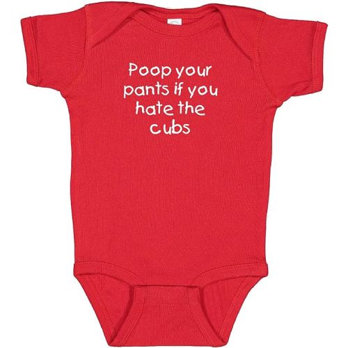 St. Louis Fan Poop Your Pants if You Hate the Cubs Baby Boy Bodysuit Outfit - Red