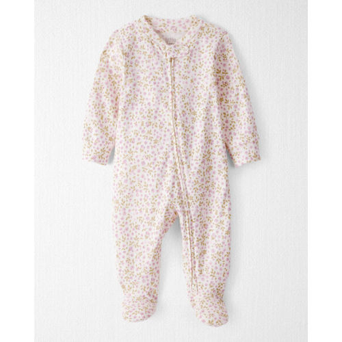 Baby Girl Organic Cotton Sleep & Play Pajamas in Botanic Muse Print - (Size NB)