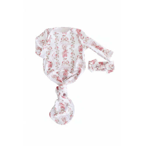Ballet Blossoms Personalized Newborn Baby Knot Gown