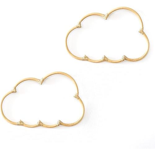 BEBE BASK Handmade Wicker Cloud Décor Set of 2 - Rattan Cloud Decorations - Décor for Bedroom and Baby Nursery Wall - for Girls Room