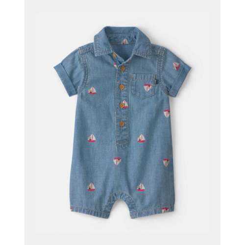 Baby Teddy Bear Sailboat Chambray Romper - Indigo - OshKosh B'gosh | Carter's