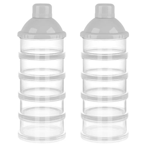 Accmor Formula Dispenser On The Go, 5 Compartments Stackable Formula Container for Travel, Baby Milk Powder Kids Snack Container, BPA Free