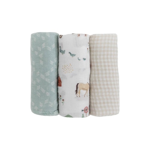 3-Pack Cotton Muslin Swaddle Blankets