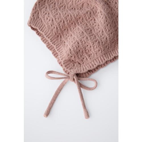 COTTON SILK KNIT BONNET - Pink | ZARA United States
