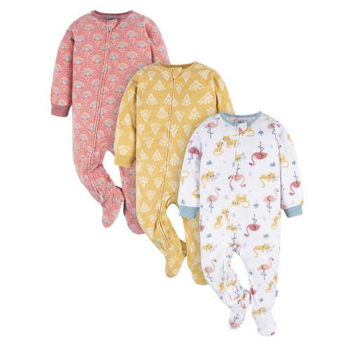 Gerber Baby and Toddler Neutral Microfleece Blanket Sleeper Pajamas, 3-Pack, Sizes 0/3M-5T