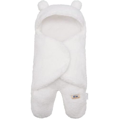 BlueSnail Newborn Receiving Blanket Baby Sleeping Wrap Swaddle(0-3M, 8-13lbs,Cream)