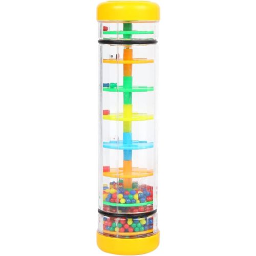 Rainmaker 8 inch Mini Rain Stick for Babies Rattle Tube Rain Stick Shaker Music Sensory Auditory Instrument Toy for Baby Child Girl (8 inch Yellow)