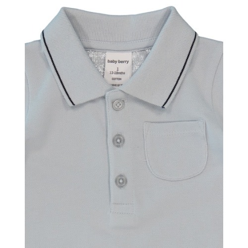 Light Blue Baby Short Sleeve Polo Bodysuit | Best&Less™ Online