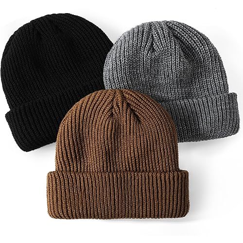 Glooarm 3 Pack Baby Beanie Toddler Boys Girls Beanie Knit Warm Winter Hats Newborn Infant Cuffed Caps, 0-5 Years