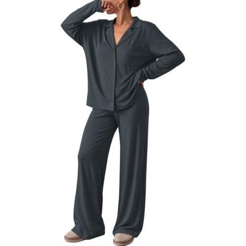 Trendy Queen Women Pajamas Set Sleepwear Fall 2 Piece Soft Lounge Pjs
