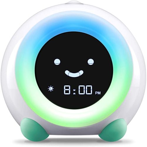 LittleHippo Mella: All-in-One Kids Trainer, Alarm Clock, Night Light & Sleep Sounds Machine. Encourage Sleep Training with Toddler Alarm Clock, Timer Night Light, Cute Kids Room Decor - Tropical Teal