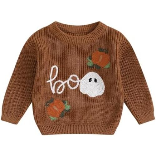 Toddler Baby Girl Boy Knit Football Sweater Long Sleeve Pumpkin Sweasthirt Fall Winter Clothes Football Outfit