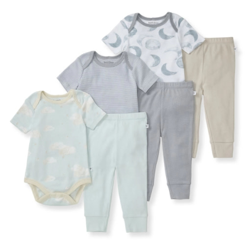 Hello Moon Organic Short Sleeve Bodysuit and Pant Set 3 Pack