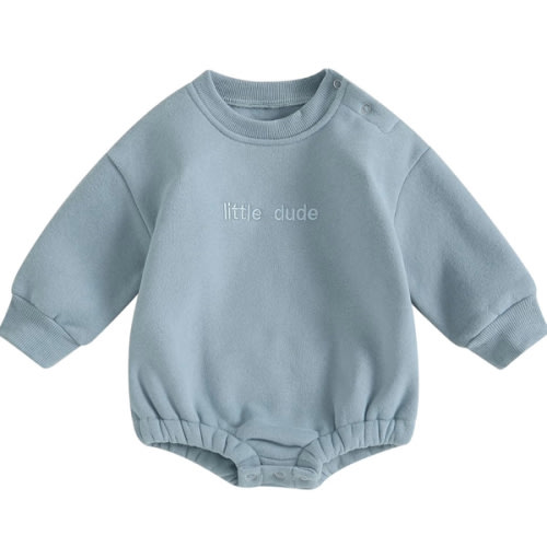 VISGOGO Newborn Infant Baby Boy Girls Oversized Romper Little Dude Sweater Onesie Coming Home Outfit Neutral Clothes