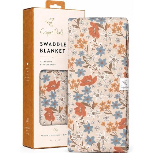 Copper Pearl Swaddle Blankets for Newborns | Soft Stretchy Receiving Blankets for Boys and Girls | Large 46 x 46 Inch Baby Blankets | Lightweight and Breathable Swaddles | Eden