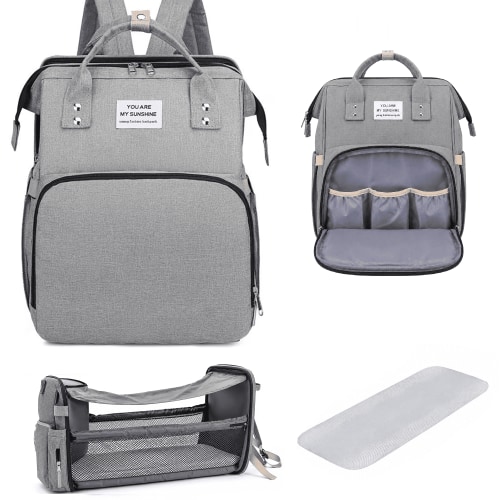 Behome Diaper Bag Backpack, Large Waterproof Baby Bag with Changing Pad, Stroller Straps & Insulated Pockets, Multifunctional Travel Diaper Bags For Mom & Dad