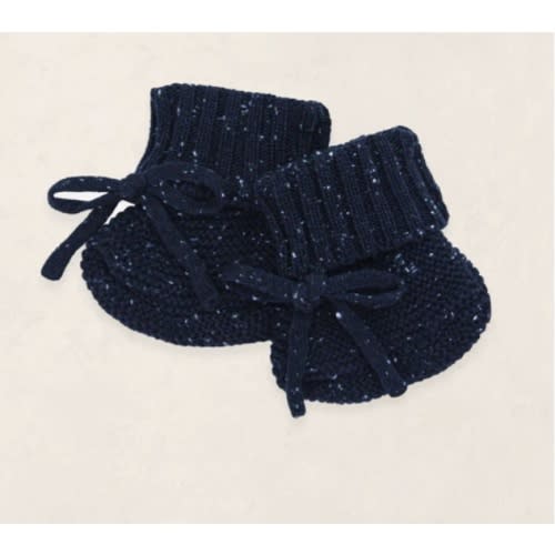 Knit Booties - Navy Speckle