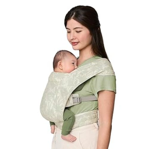 Ergobaby Embrace Baby Carrier Newborn to Toddler - Lightweight Ergonomic Baby Carriers - Cozy Essentials (7-25 Pounds), Ponte Knit, Sage Meadows