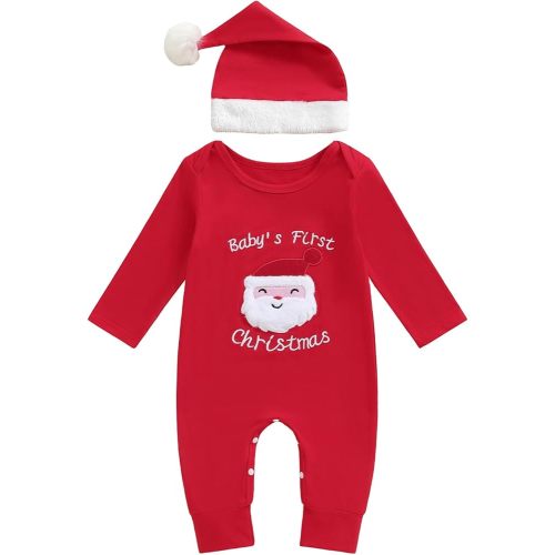 2Pcs Neutral Outfits Newborn Baby Boy Girl Pumpkin Romper Jumpsuit My 1st Halloween Clothes with Hat