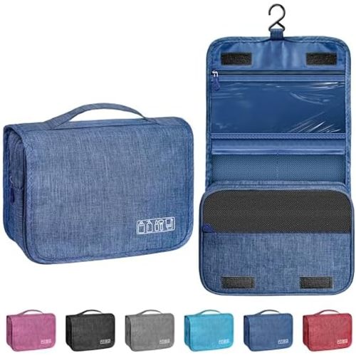Toiletry Bag Travel Bag with Hanging Hook for Women Men,Navy Blue