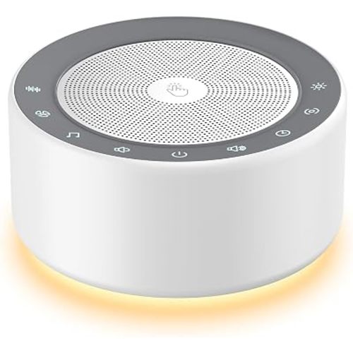 Kipcush White Noise Machine for Baby & Adults, 30 Soothing Sounds, Sleep Sound Machine with 8 Color Night Light, Memory Function, White Noise for Sleeping, Nursery, Office, Travel & Relaxation