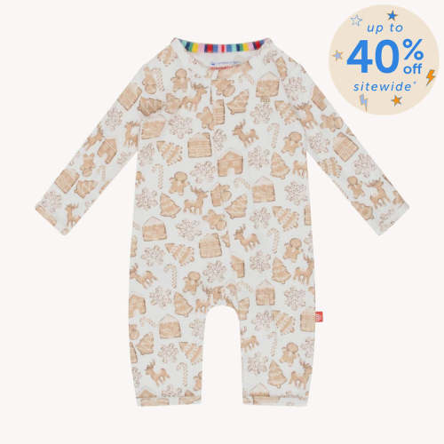 gingerbread lane organic cotton magnetic fuss free coverall | 6-9M