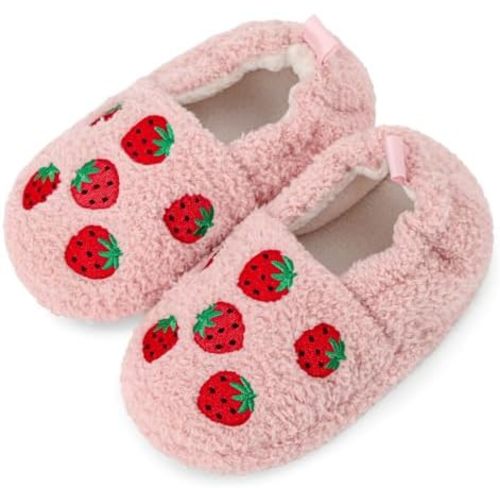 KAKU NANU Toddler Kids Slippers Cute Animal Cartoon Shoes Girls Boys Warm Fleece Winter Household Slippers