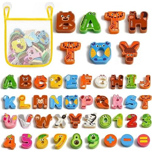 JoyCat Bath Letters and Numbers, 39 PCS Foam Toys with Storage Bag for Kids