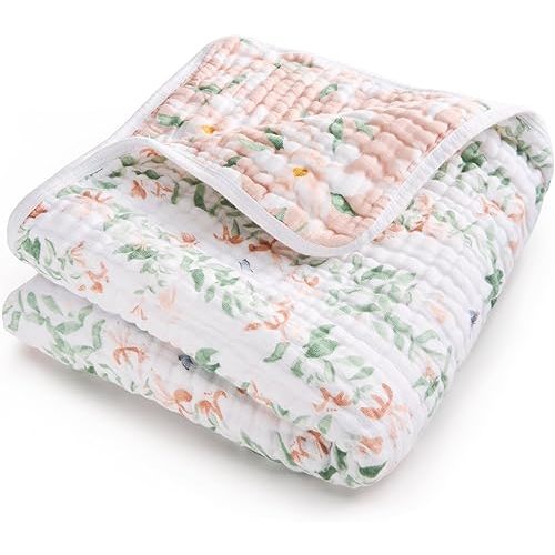 aden + anais Essentials Dream Blanket, Muslin Baby Blankets for Girls & Boys, Lightweight Newborn Nursery & Crib Blanket, Unisex Toddler & Infant Bedding, Shower & Registry Gift, Butterfly Garden