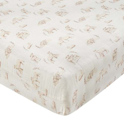 Signature Organic Cotton Lamb Fitted Crib Sheet