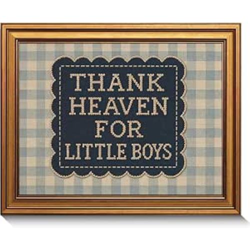 Vintage Gold Framed Baby Boy Nursery Wall Art Inspirational Quote Wall Art