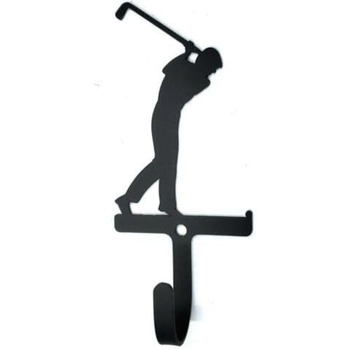 Vintage Golf Golfer Wall Coat Hook Wrought Iron Sports Decor Gift Boys Mens Bedroom