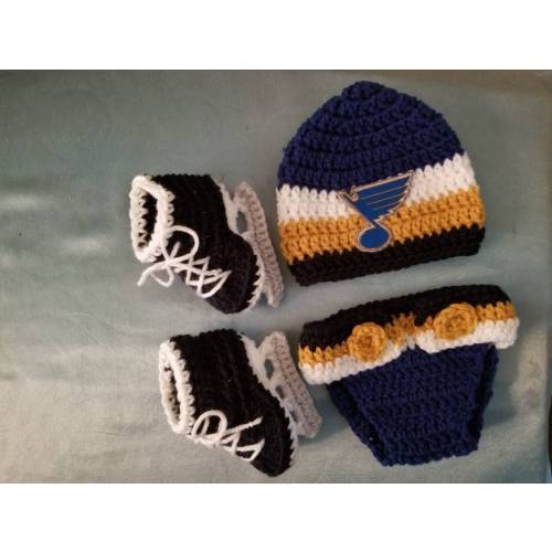 St. Louis Blues inspired crochet gift set / baby gift set